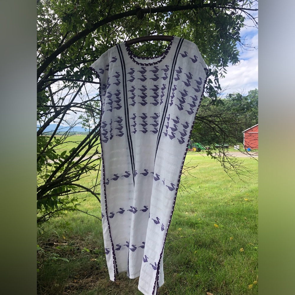 Cotton, handwoven Huipil dress from Oaxaca Mexico